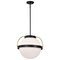 Nuvo Lakeshore 1-Light Medium Pendant Matte Black & Natural Brass White Opal Glass 60/7774 - alternate 4